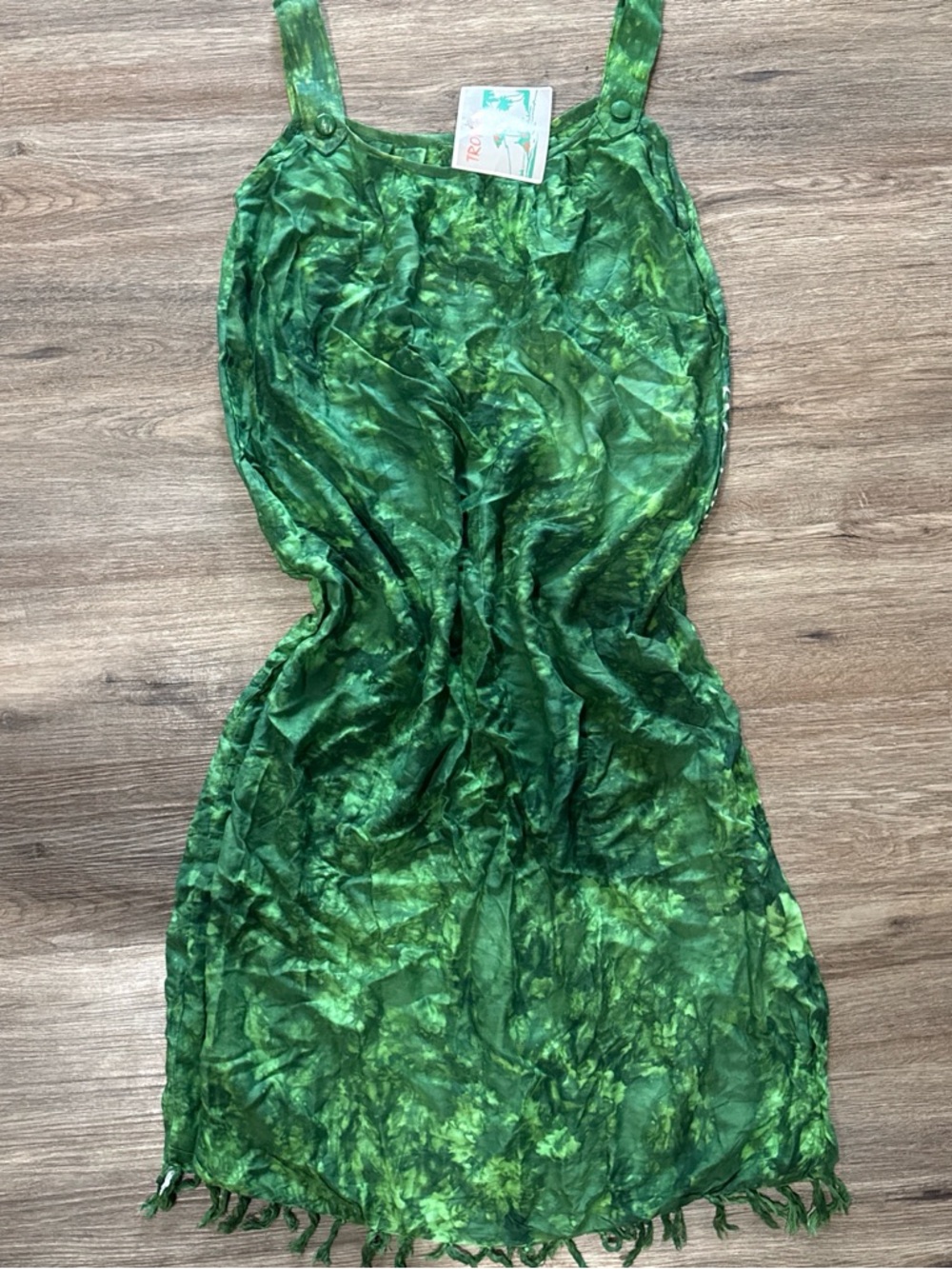 Green Tie-Dye Cover up Dress